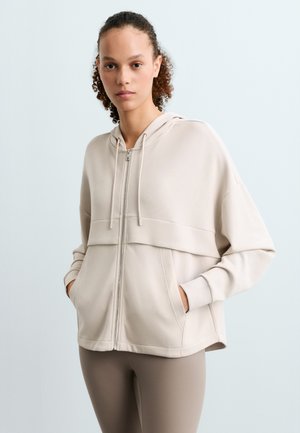 OYSHO, SOFT-TOUCH MODAL ZIP-UP - Zip-up sweatshirt - sand