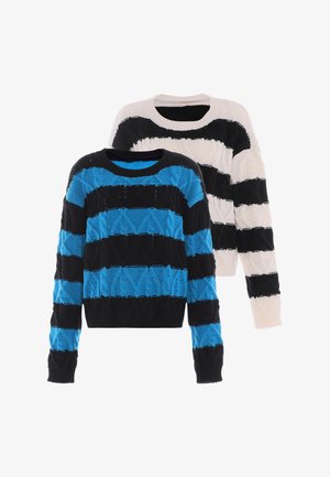 Mo, 2 PACK - Maglione - black turquoise offwhite black