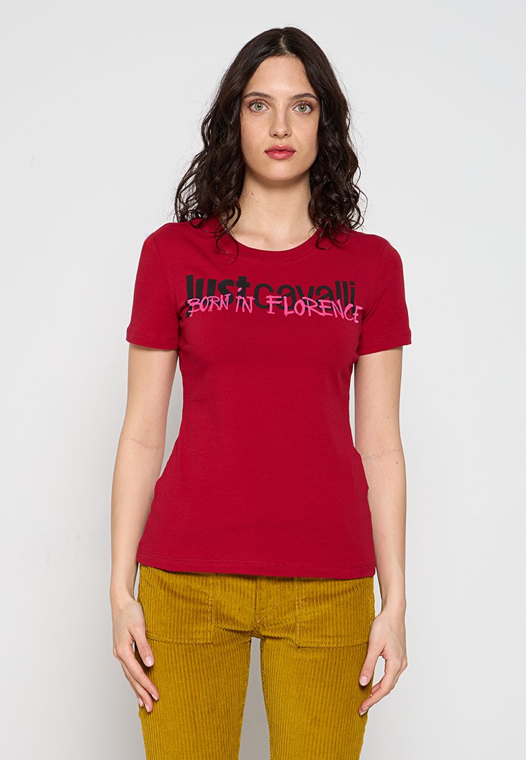 Just Cavalli T-shirt print donkerrood