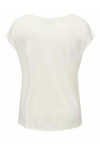 Top bianco a maniche corte con vestibilità comoda. Tessuto morbido, scollo rotondo e schiena senza decorazioni. Orlo dritto e senza cuciture visibili.