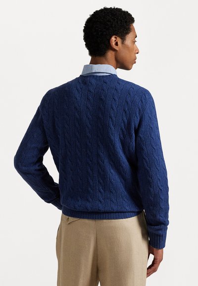 Polo Ralph Lauren CABLE KNIT WOOL CASHMERE JUMPER - Pulóver - rustic navy heather