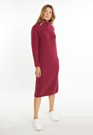 Strickkleid - dunkelkirschrot