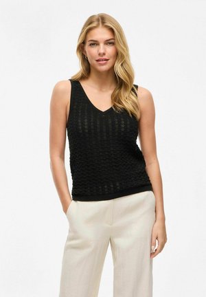 VILA STRICKOBE VIVUA ÄRMELLOSES - Top - black