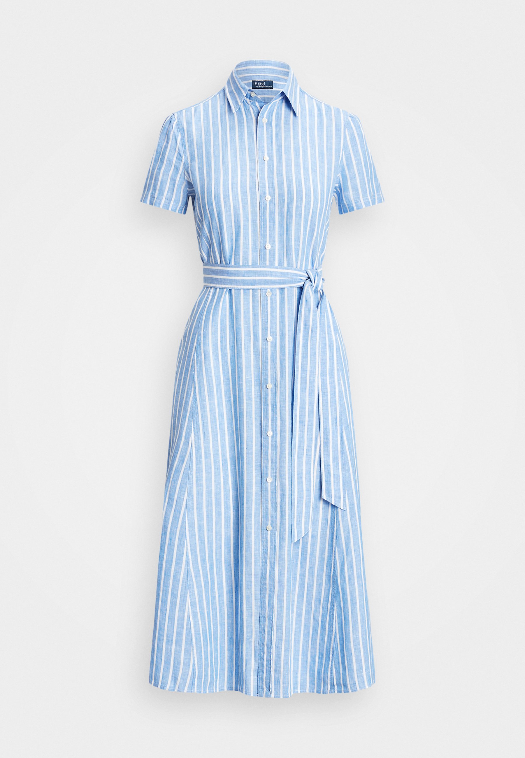 ★関税送料無料 RALPH Belted Striped Linen Shirtdress Belted Striped Linen Shirtdress