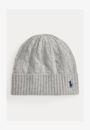 Polo Ralph Lauren CABLE KNIT WOOL CASHMERE BEANIE - Beanie - soft grey