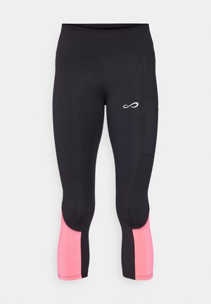 Endless LIFT - 3/4 Sporthose - black/bright coral