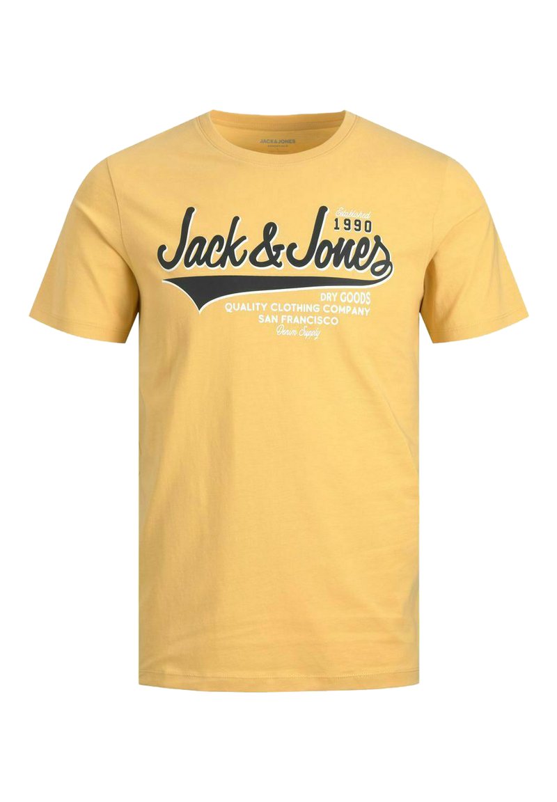T-shirt Uomo JACK & JONES Jjelogo SS O-Neck, Bianco, Taglia XS, Cotone, Basic