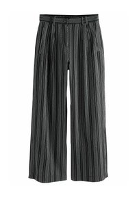STRAIGHT LEG TEXTURED STRIPED - Püksid - black white