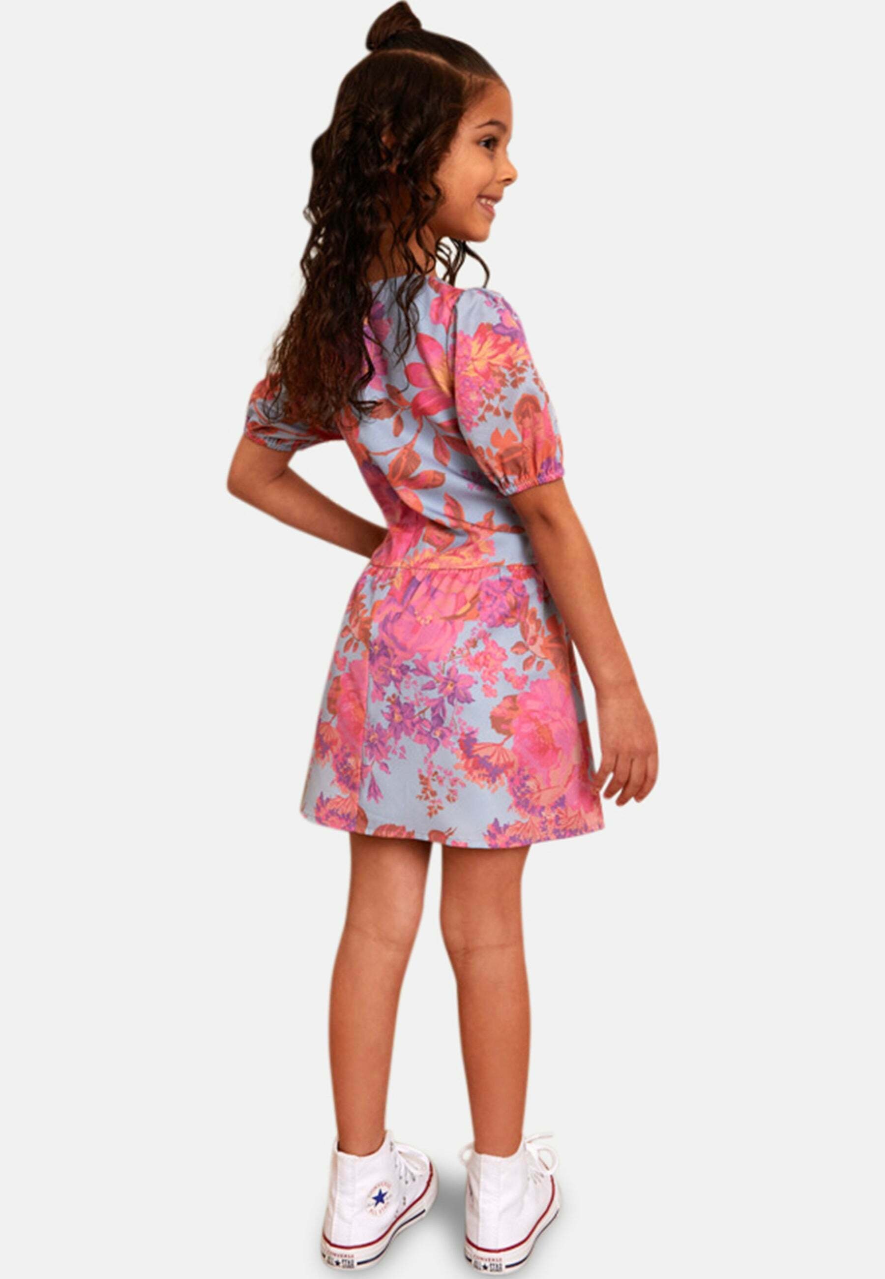 Chi Chi Girls PUFF Sleeve Floral Day dress, Girls, Size: 110, Blue