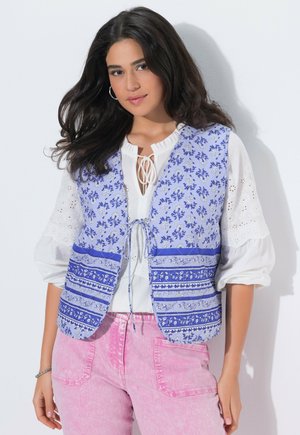 Ulla Popken STEPPWESTE, BLÜTEN, BINDEBAND, ÄRMELLOS - Smanicato - lavender