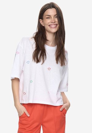 LOVINE BOXY - T-shirt print - bright white