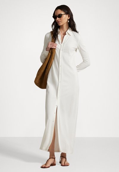 Polo Ralph Lauren BUTTONED PONTE MAXI SHIRTDRESS - Blousejurk - trophy cream