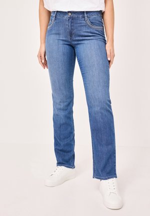 LARA FÜR MIT STRETCHANTEIL - Straight leg jeans - mid blue used