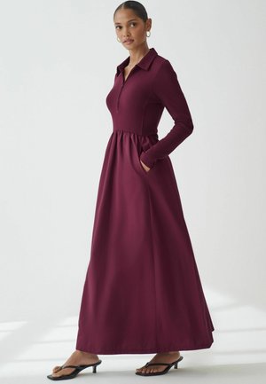 Next, LONG SLEEVE COLLARED ZIP NECK TALL - REGULAR FIT - Vestido largo - oxblood red
