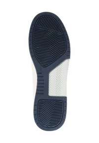Suola della scarpa con un design testurizzato in gomma blu navy e bianca a contrasto. Include motivi a zigzag e a spina di pesce per una migliore aderenza.