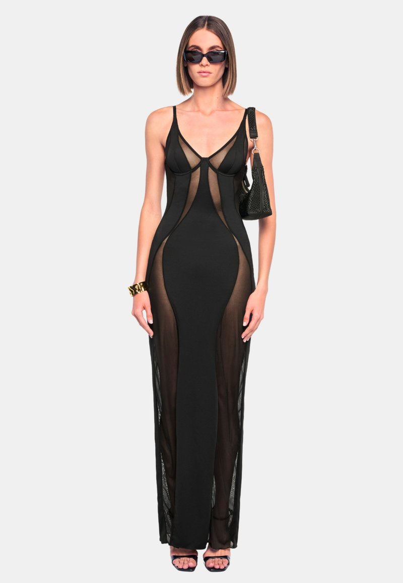 knee length dresses for ladies SWIRL Mini Dress | Pink Mesh Cut-Out Dress main image 1