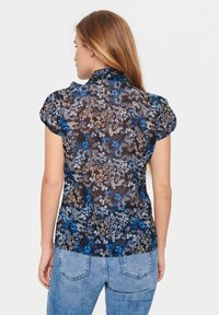 Saint Tropez LILJA SS - Bluza s gumbima - blue deep bloom meadow