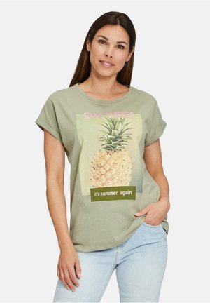 MIT AUFDRUCK - Print T-shirt - khaki pink