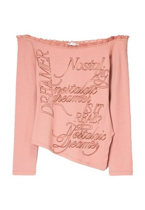 Bershka LONG SLEEVE ASYMMETRIC  - Pitkähihainen paita - light pink