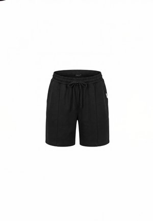 Μαύρα casual σορτς με ελαστική μέση και κορδόνι μπροστά, με πλαϊνές τσέπες και κάθετες ραφές.