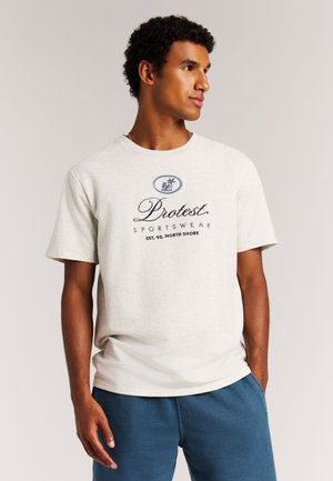 TBIKI - T-Shirt print - white melange