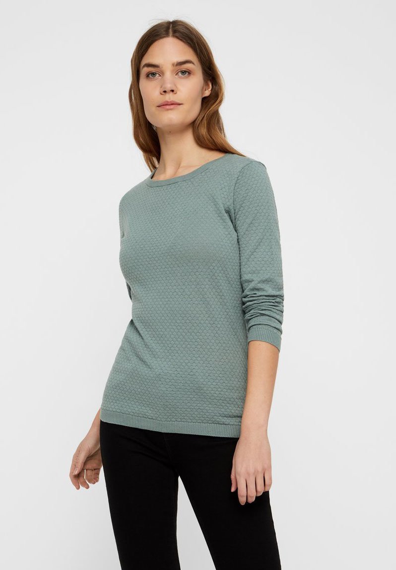 Vero Moda VMCARE STRUCTURE O-NECK - Camisola - chinois green
