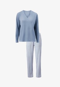 Ausgewählt, blau und weiß gestreift