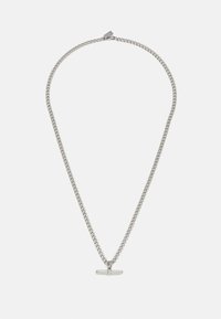 CURB CHAIN BAR DROP NECKLACE UNISEX - Kaelakee - silver-coloured