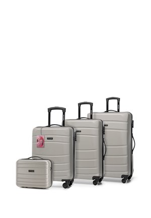 LUGGAGE SET WITH WASH BAG AND TAG FROM ABS - Trolley - champagne