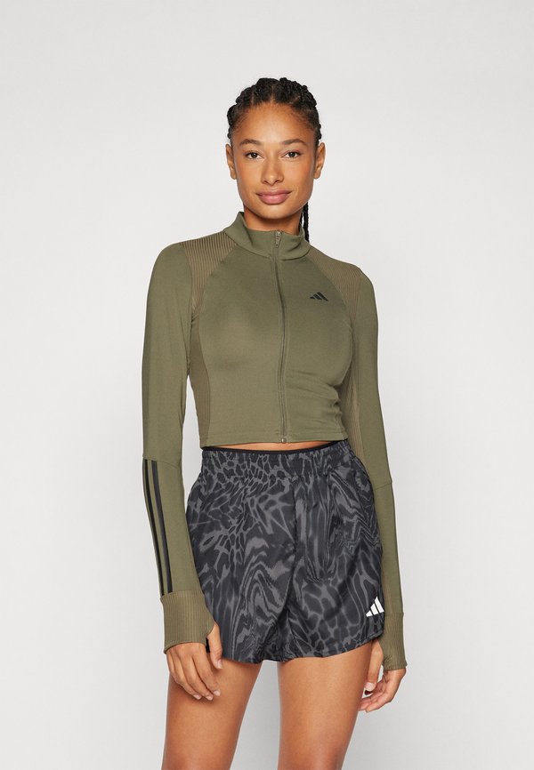 HYPERGLAM FULL-ZIP RIBBED COVER-UP - Cardigan - olive strata