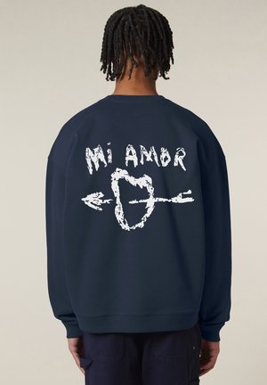 MI AMOR BACK EMBROIDERY UNISEX - Sweatshirt - dark blue