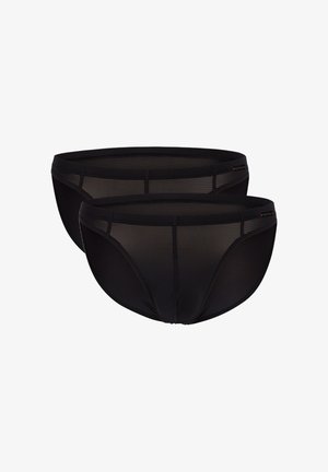 Sorte mesh-boksertrusser med en glat elastisk talje, lille logoaccent og et tætsiddende design med subtil stribet tekstur. To stykker inkluderet.