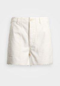 COTTON REVERSE SATEEN FLAT FRONT - Shorts - ecru