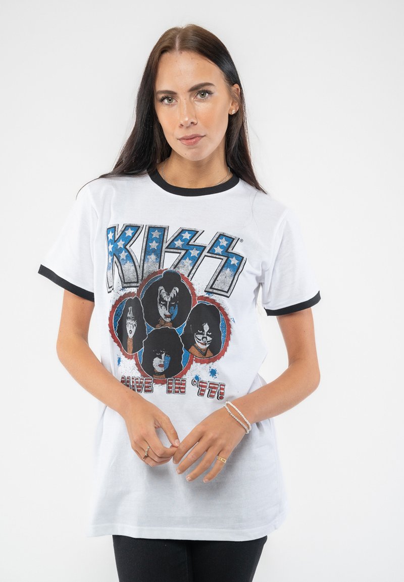 Paradiso Clothing KISS ALIVE IN 77 VINTAGE RINGER - Print T-shirt - white