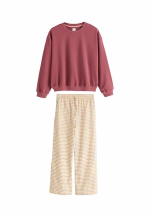 TEXTURED SET - Nattøj sæt - red