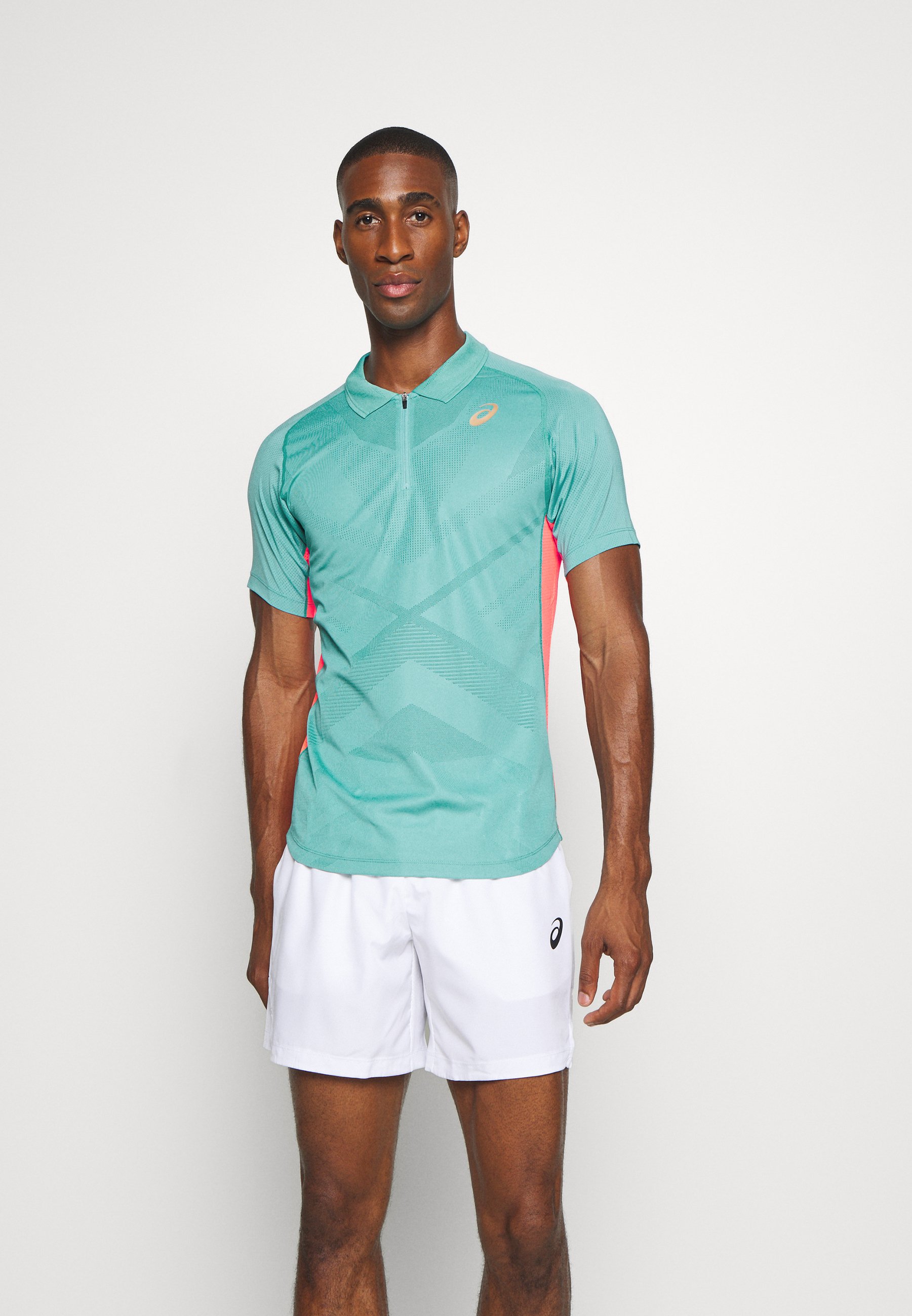 polo asics homme cyan