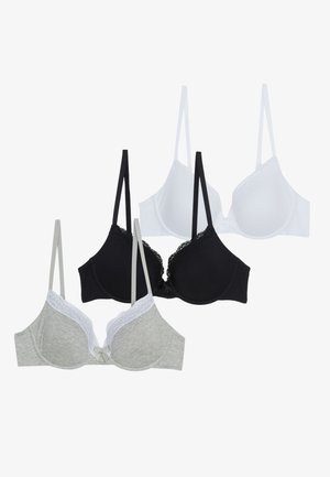 3 PACK - Underwired bra - grey/black/white