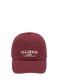 Burgundská šiltovka s bielym vyšitým textom "ILLINOIS," "EST. 91," a "CHICAGO. ATHLETICS" na prednej strane.