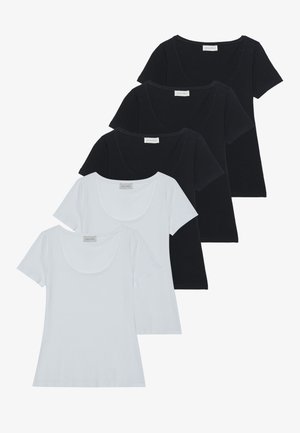 5 PACK - Basic T-shirt - black/white