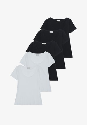5 PACK - Paprasti marškinėliai - black/white