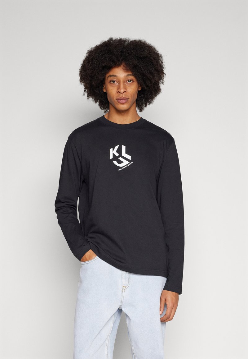 Karl Lagerfeld Jeans LONG-SLEEVED MONOGRAM - Top s dlhým rukávom - black