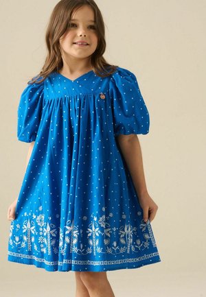 Angel & Rocket, REGULAR FIT - JOSIE PALM EMBROIDERED SWING DRESS - Hverdagskjole - blue