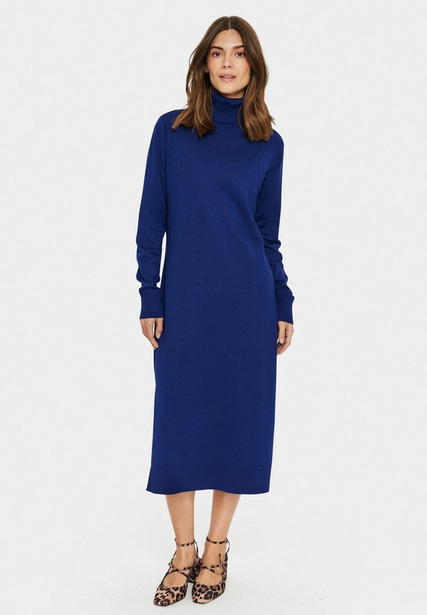 MILA ROLL NECK - Strickkleid - midnight sail