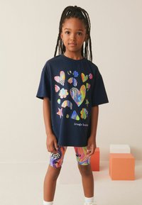 Next SET - Leggings - Pantaloni - navy blue glitter shapes