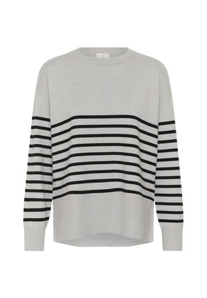 Kaffe, KALIMONE PULLOVER KNIT - Trui - grey melange black stripe