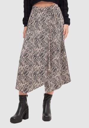 MIDI PSICODELIA - Falda acampanada - beige