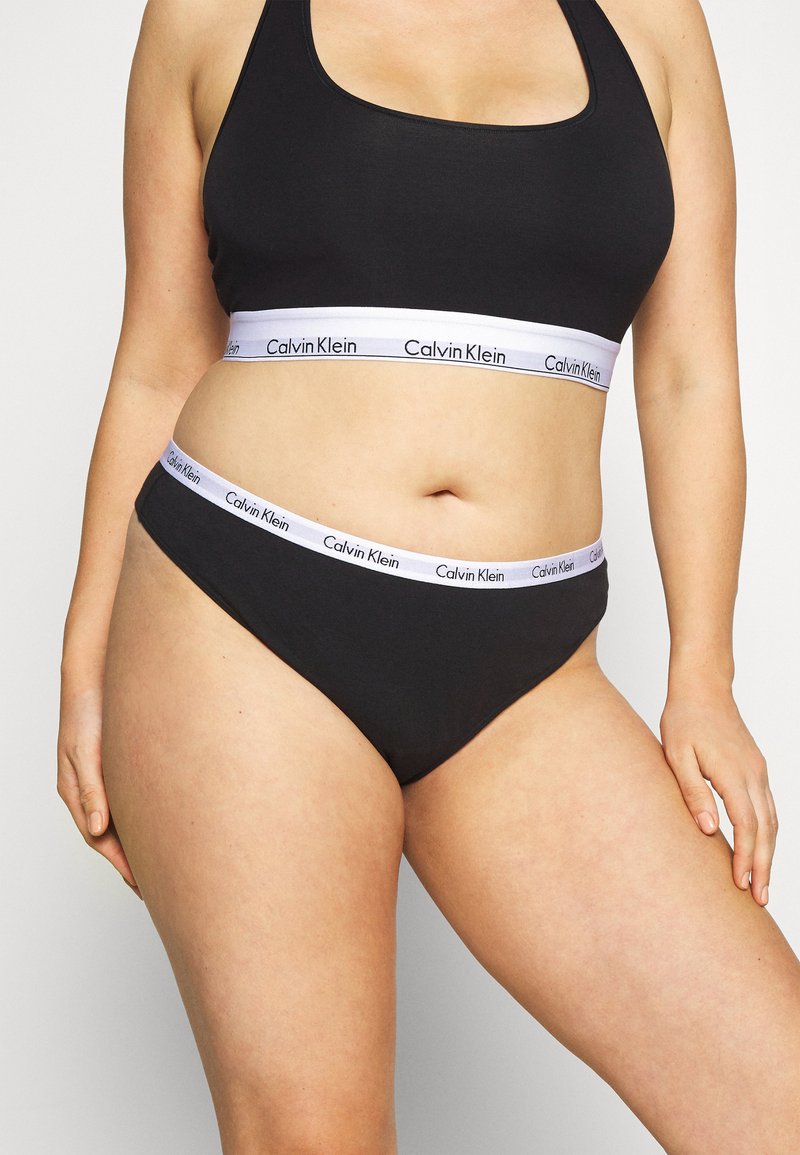 fordel champion taske Calvin Klein Underwear CAROUSEL PLUS SIZE THONG 3 PACK - G-strenge -  black/white/grey heather/sort - Zalando.dk