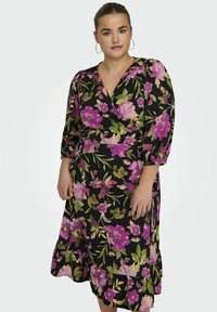 ONLY Carmakoma CARLIVIA 3/4 WRAP - Kasdienė suknelė - black