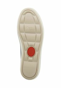 Semelle de chaussure présentant un design texturé et à motif de couleur crème, avec un accent rouge rond portant l'inscription "Tamaris Comfort" au centre. Taille 37.