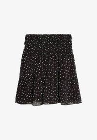 Jupe paysanne en coton noir - motif de couleur diamant brodé - poches Jupe paysanne en coton noir - motif de couleur diamant brodé - poches